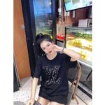 Louis Vuitton LV Women LV Stitch Print Embroidered T-Shirt Regular Fit Cotton-Black - Image 9