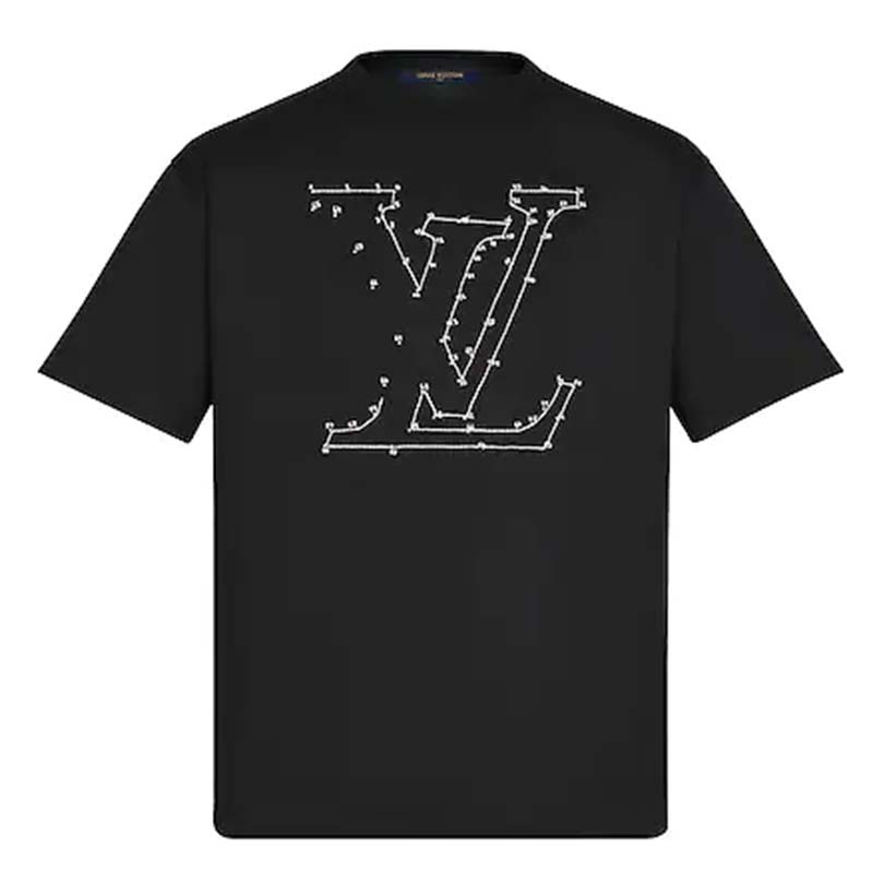 Louis Vuitton Black LV Stitch Cotton Short Sleeve T-Shirt XS Louis