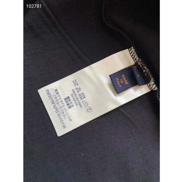 Louis Vuitton LV Women LV Stitch Print Embroidered T-Shirt Regular Fit Cotton-Black (6)