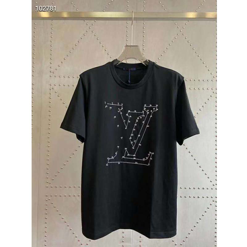 Louis Vuitton LV Black Sweatshirt Embroidered Stitch Print Size: L