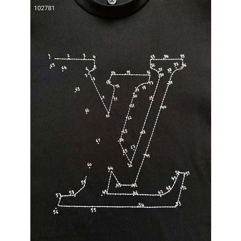 Louis Vuitton LV Stitch Print and Embroidered Tee Black – STEALPLUG KL