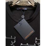 Louis Vuitton LV Women LV Stitch Print Embroidered T-Shirt Regular Fit Cotton-Black - Image 6