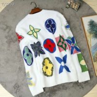 Louis Vuitton LV Women Multicolor Monogram Crewneck Flowers Sweater 100% Wool