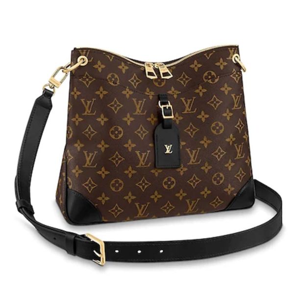 Louis Vuitton LV Women Odéon MM Monogram Coated Canvas-Black