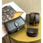 Louis Vuitton LV Women Officier Pouch Black Cowhide Leather Monogram-Canvas - Image 2