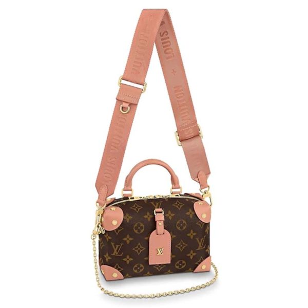 Louis Vuitton LV Women Petite Malle Souple Monogram Coated Canvas-Pink