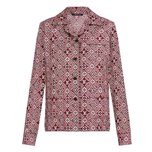 Louis Vuitton LV Women Since 1854 Silk Long-Sleeved Pajama Top Monogram Flowers