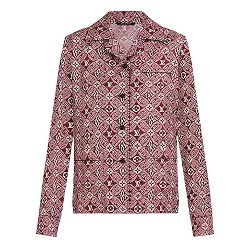 Louis Vuitton LV Women Since 1854 Silk Long-Sleeved Pajama Top Monogram  Flowers - LULUX