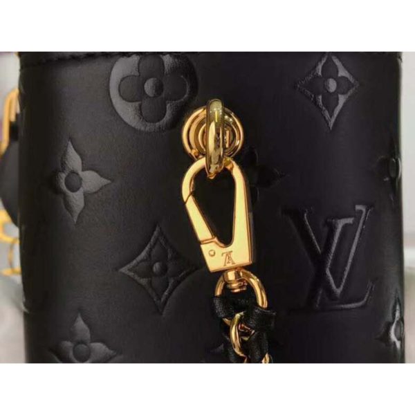 Louis Vuitton LV Women Vanity PM Handbag Black Monogram-Embossed Lambskin (8)