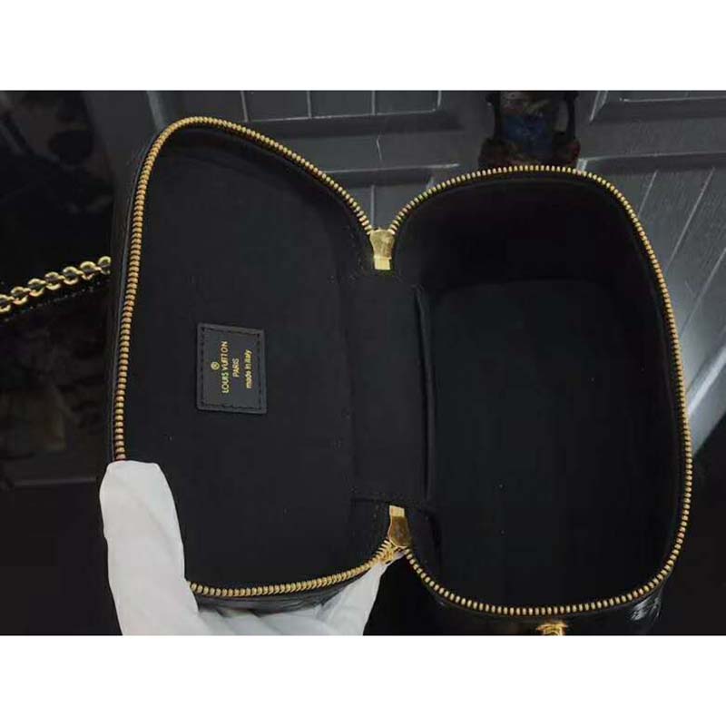 Louis Vuitton Black Monogram Ink Lambskin Vanity PM Gold Hardware, 2020 (Like New), Womens Handbag