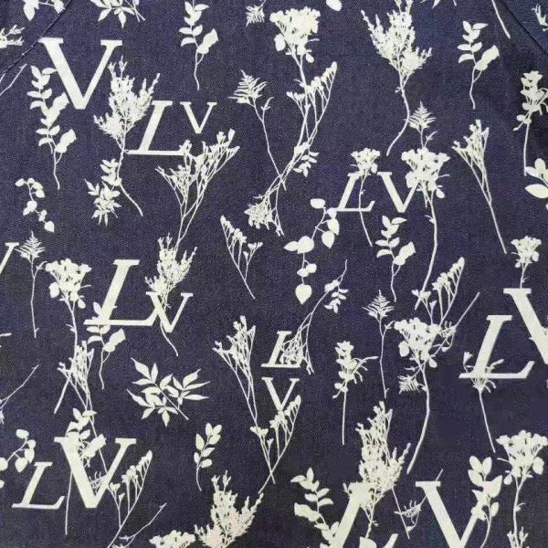 Louis Vuitton Men LV Leaf Denim Baseball Shirt Cotton Loose Fit (17)