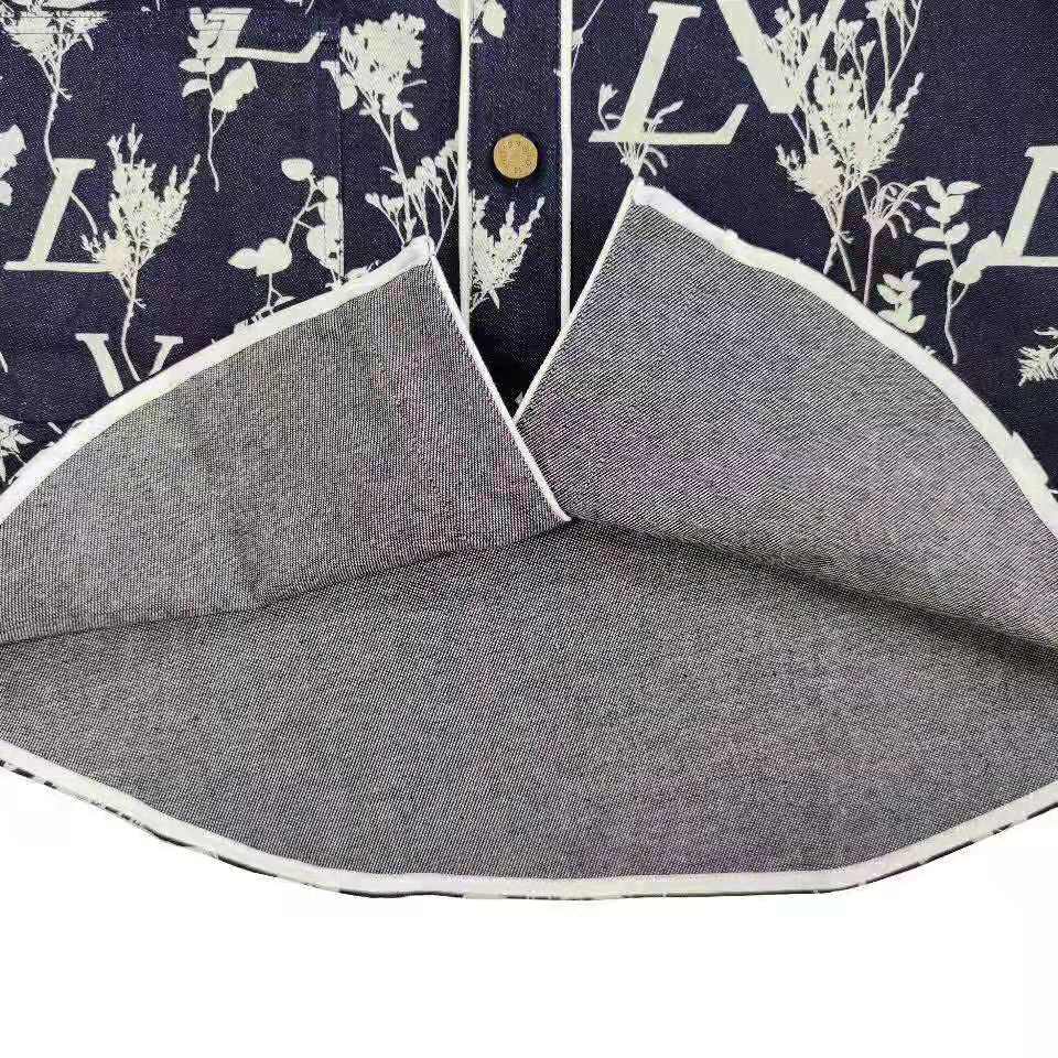 Louis Vuitton LOUISVUITTON Size: XS RM202M VFV HJS15W 1A7XFP LV Leaf Denim  Baseball Short Sleeve Shirt