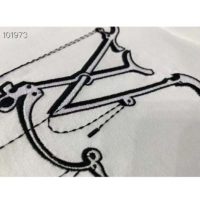 Louis Vuitton Men LV Pendant Embroidery T-Shirt Cotton White Loose Fit