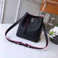Louis Vuitton LV Women Lockme Bucket Bag in Calfskin Lether-Black