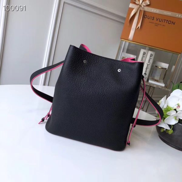 Louis Vuitton LV Women Lockme Bucket Bag in Calfskin Lether-Black (7)