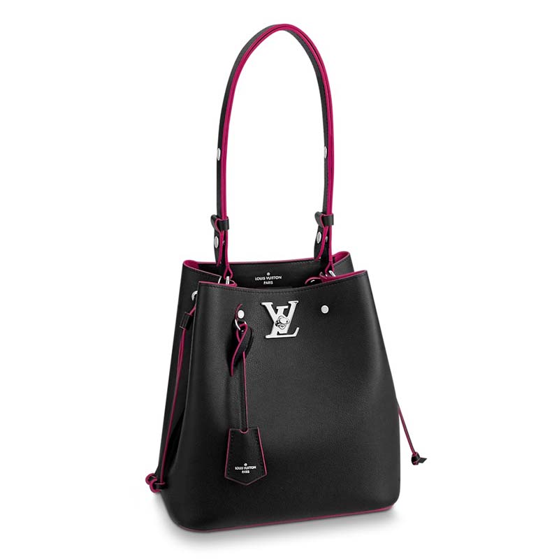 Louis Vuitton Leather Lockme Bucket MM - Black Bucket Bags, Handbags -  LOU777982