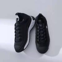 Chanel Women Sneakers in Velvet Calfskin & Mixed Fibers 1 cm Heel-Black (5)