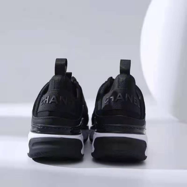 Chanel Women Sneakers in Velvet Calfskin & Mixed Fibers 1 cm Heel-Black (4)