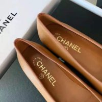 Chanel Women Ballerinas Calfskin Brown 1 cm Heel