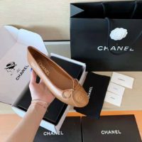 Chanel Women Ballerinas Calfskin Brown 1 cm Heel