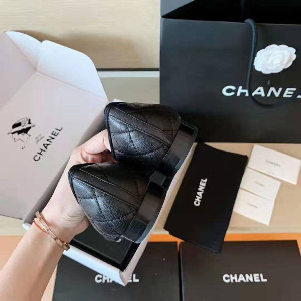 Chanel Women Ballerinas Aged Calfskin Black 1 cm Heel (9)