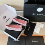 Chanel Women Ballerinas Tweed & Grosgrain Pink & Black 1 cm Heel - Bild 4