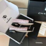 Chanel Women Ballerinas Tweed & Grosgrain Pink & Black 1 cm Heel - Bild 5