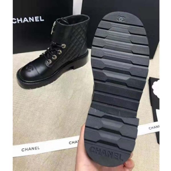 Chanel Women Lace-Ups Shiny Goatskin & Calfskin Black 2 cm Heel (5)