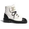 Chanel Women Lace-Ups Shiny Goatskin & Calfskin White 2 cm Heel