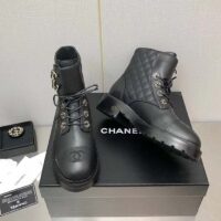 Chanel Women Lace-Ups Shiny Goatskin & Calfskin Black 2 cm Heel