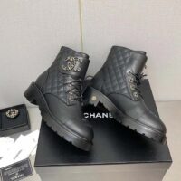 Chanel Women Lace-Ups Shiny Goatskin & Calfskin Black 2 cm Heel