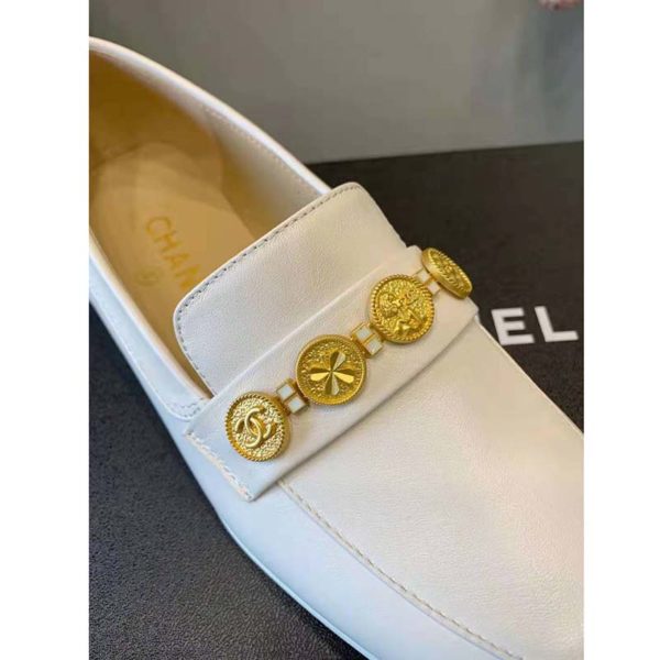 Chanel Women Loafers Lambskin Ivory 1.5 cm Heel (10)