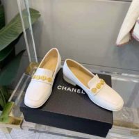 Chanel Women Loafers Lambskin Ivory 1.5 cm Heel