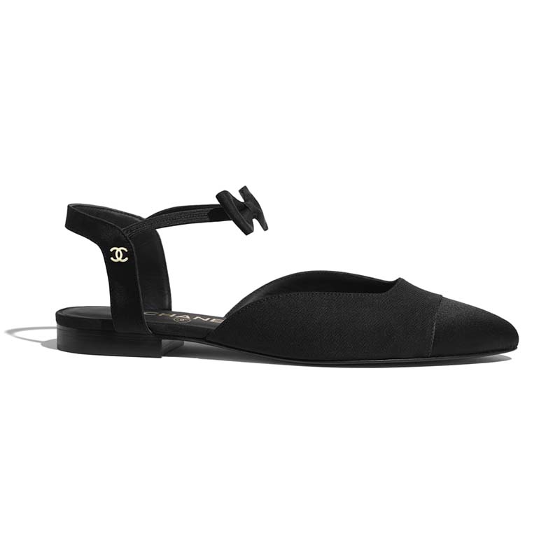 Chanel Women Mary Janes Grosgrain & Satin Black 1 cm Heel - LULUX