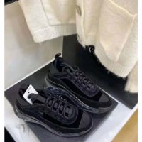 Chanel Women Sneakers Suede Calfskin Velvet & Grosgrain Black