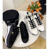 Chanel Women Sneakers Suede Calfskin Velvet & Grosgrain Black