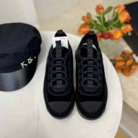 Chanel Women Sneakers Suede Calfskin Velvet & Grosgrain Black