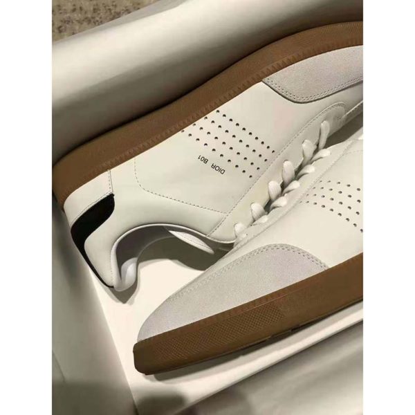 Dior Unisex B01 Sneaker White Smooth Calfskin with Beige Suede (3)