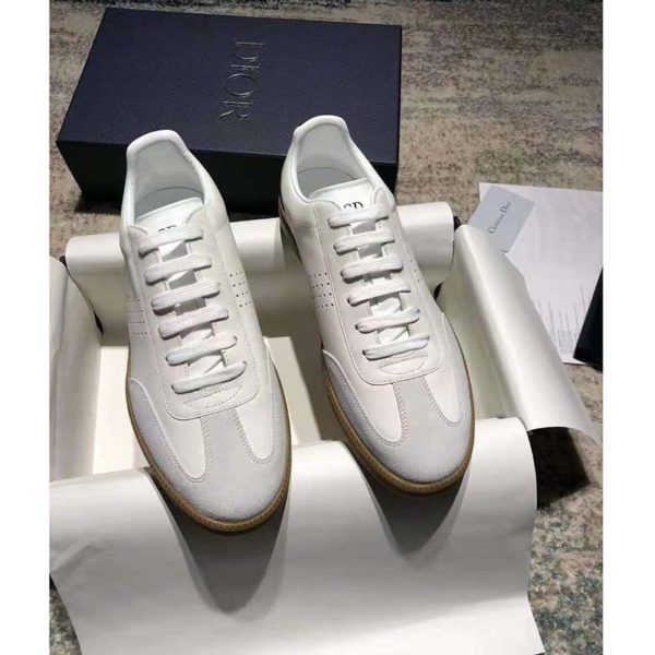 Dior Unisex B01 Sneaker White Smooth Calfskin with Beige Suede (4)