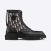 Dior Unisex Dior Explorer Ankle Boot Dior Oblique Jacquard Black Smooth Calfskin