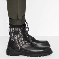 Dior Unisex Dior Explorer Ankle Boot Dior Oblique Jacquard Black Smooth Calfskin