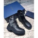 Dior Unisex Dior Explorer Ankle Boot Dior Oblique Jacquard Black Smooth Calfskin - Image 2