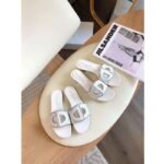 Dior Women D-Club Slide White Calfskin Leather 'CD' Signature - Imagen 6