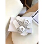 Dior Women D-Club Slide White Calfskin Leather 'CD' Signature - Imagen 3