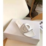 Dior Women D-Club Slide White Calfskin Leather 'CD' Signature - Imagen 2