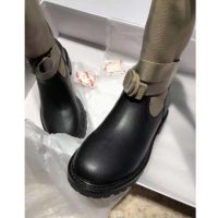 Dior Women D-Major Boot Taupe and Black Technical Fabric and Calfskin