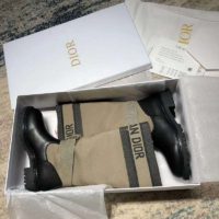 Dior Women D-Major Boot Taupe and Black Technical Fabric and Calfskin