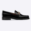 Dior Women Dior Code Loafer Black Glazed Calfskin 'Christian Dior' Signature