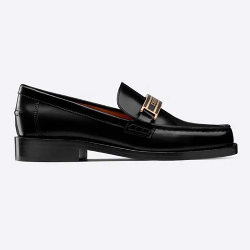 Dior Women Dior Code Loafer Black Glazed Calfskin 'Christian Dior