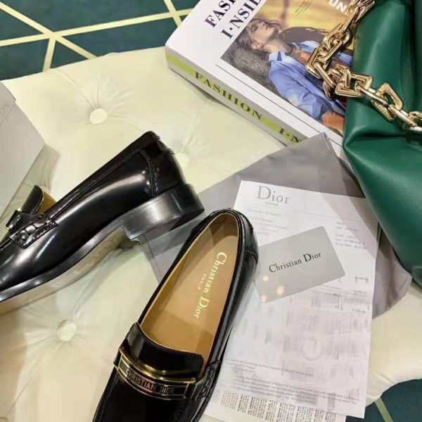 Dior Women Dior Code Loafer Black Glazed Calfskin ‘Christian Dior’ Signature (11)
